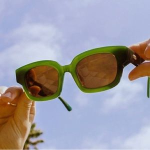 NWOT The Astro Dazey Sunglasses CRAP Eyewear Green w/ Amber Lens